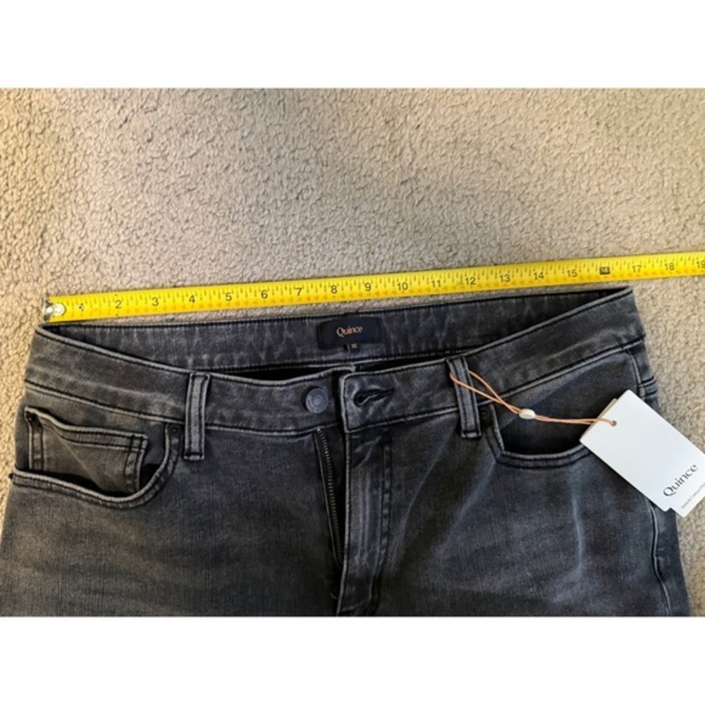 Quince Bella Stretch Straight Jeans Greyed Out Faded Black Size 32 W-PNT-189 - Picture 10 of 12